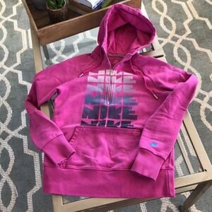 Vintage Nike Hoodie Pink Blue Size S Women's 90s Colorblock